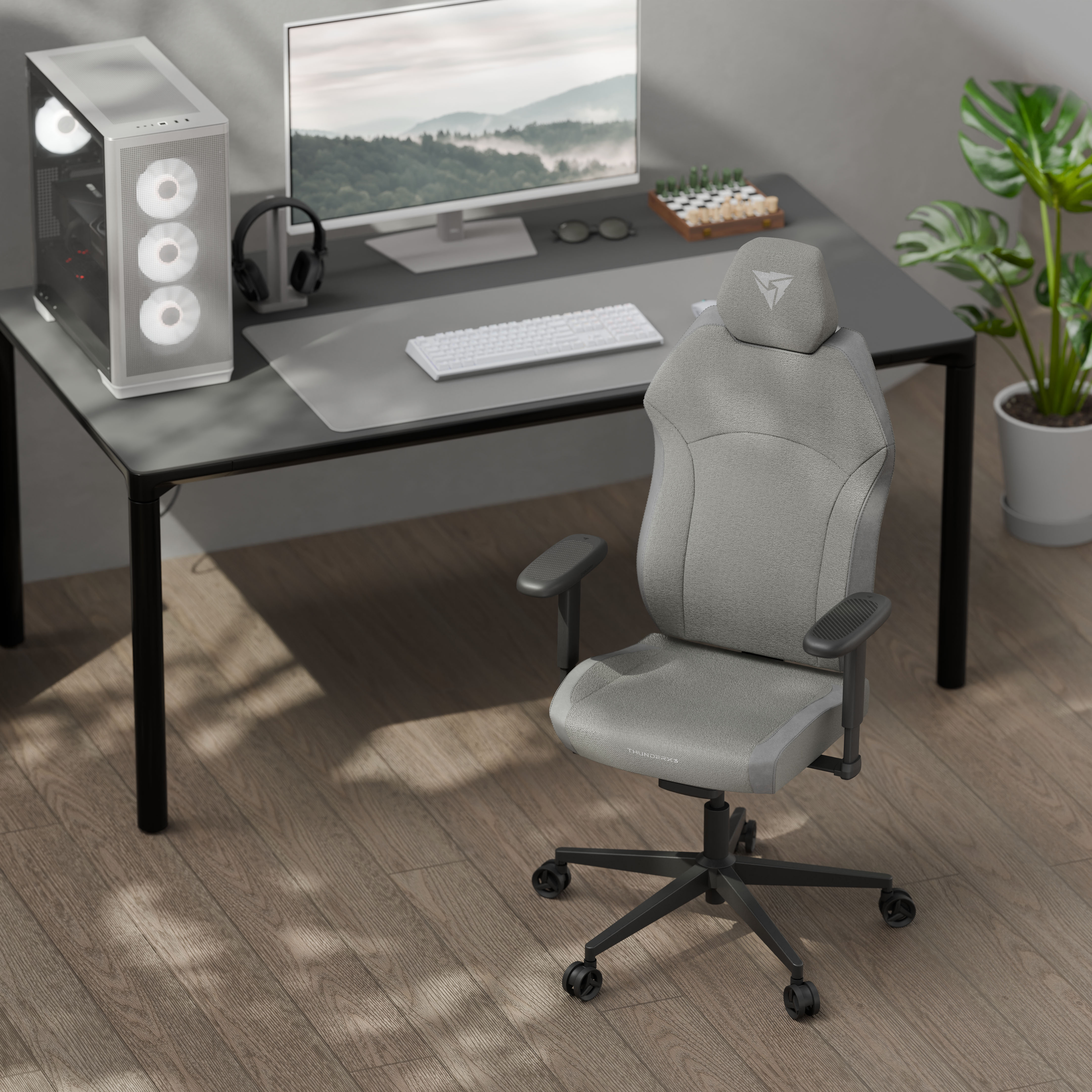 ThunderX3 - Cadeira Gaming Ergonomica ThunderX3 Solo 360 - Loft Light Grey