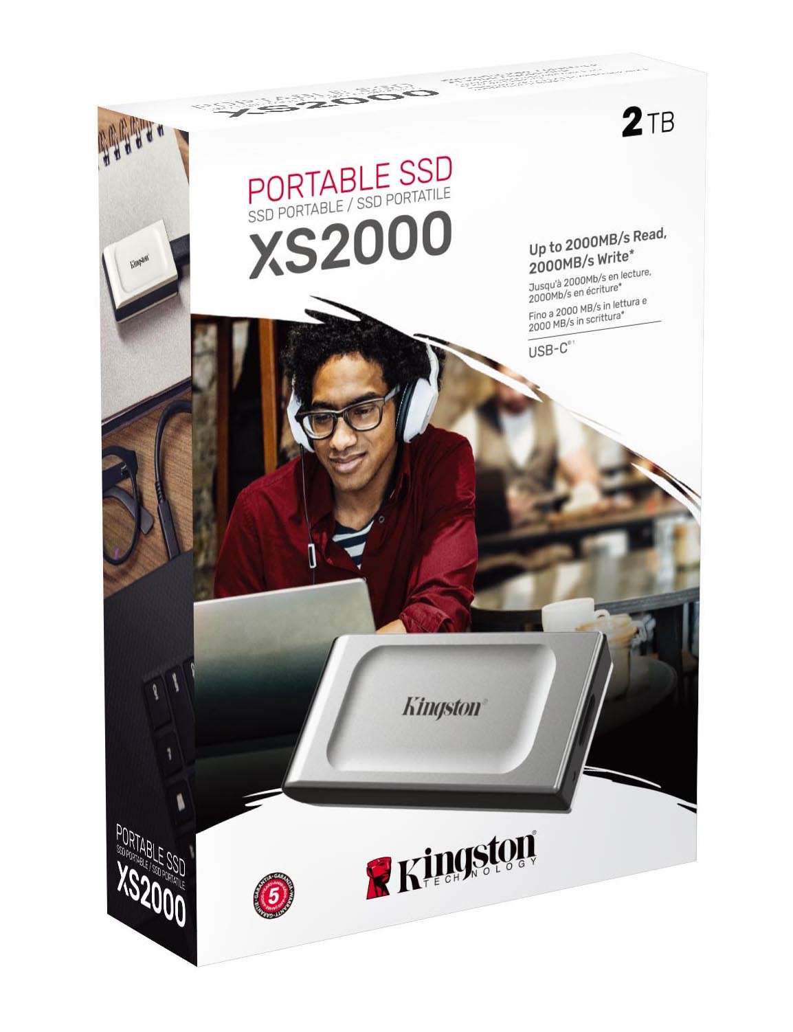 Kingston - SSD Externo Kingston XS2000 2TB USB3.2 Gen2 Gris (2000/2000MB/s)