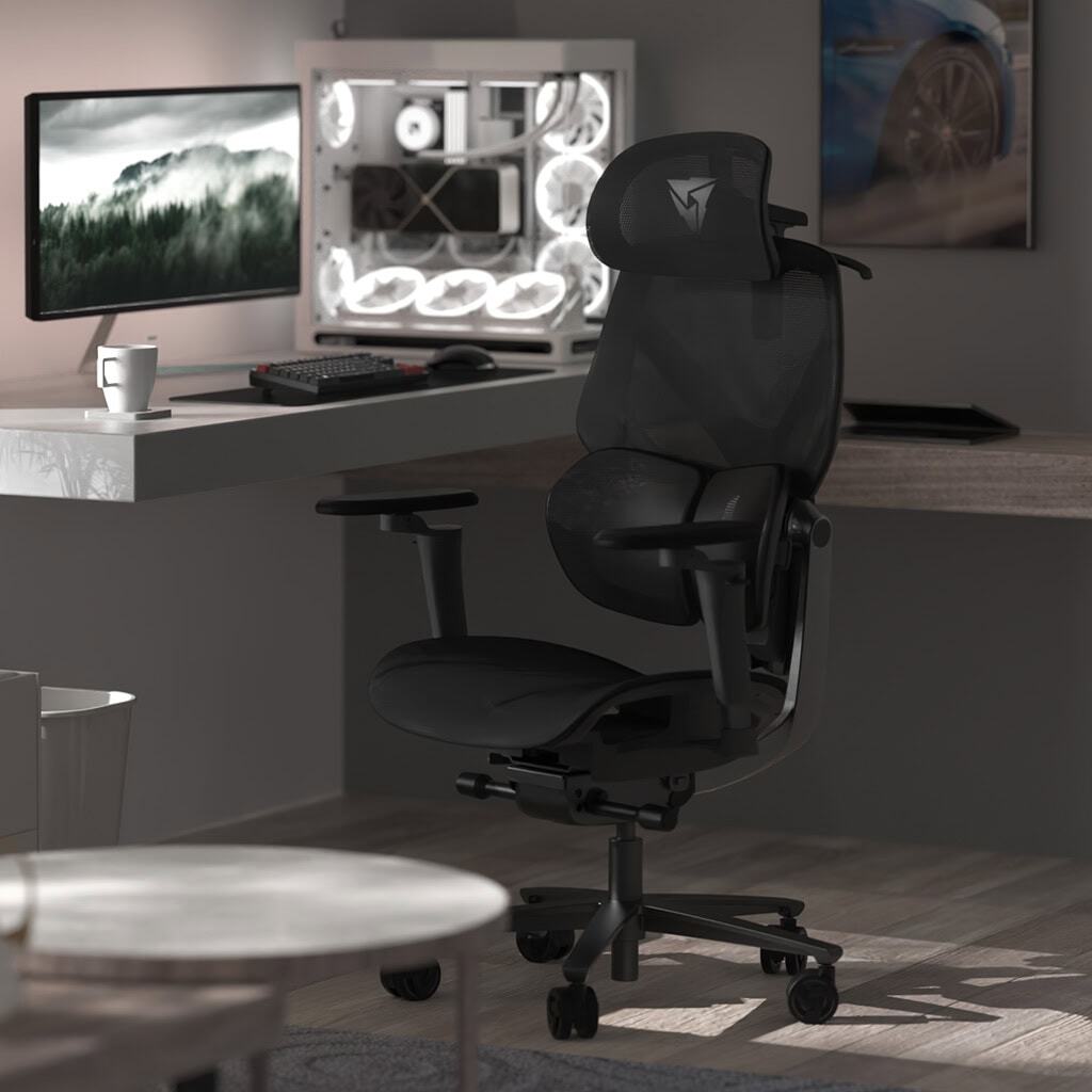 ThunderX3 - Silla Gaming Ergonomica ThunderX3 FLEX Pro, Apoio lombar 360 graus - Mesh Black