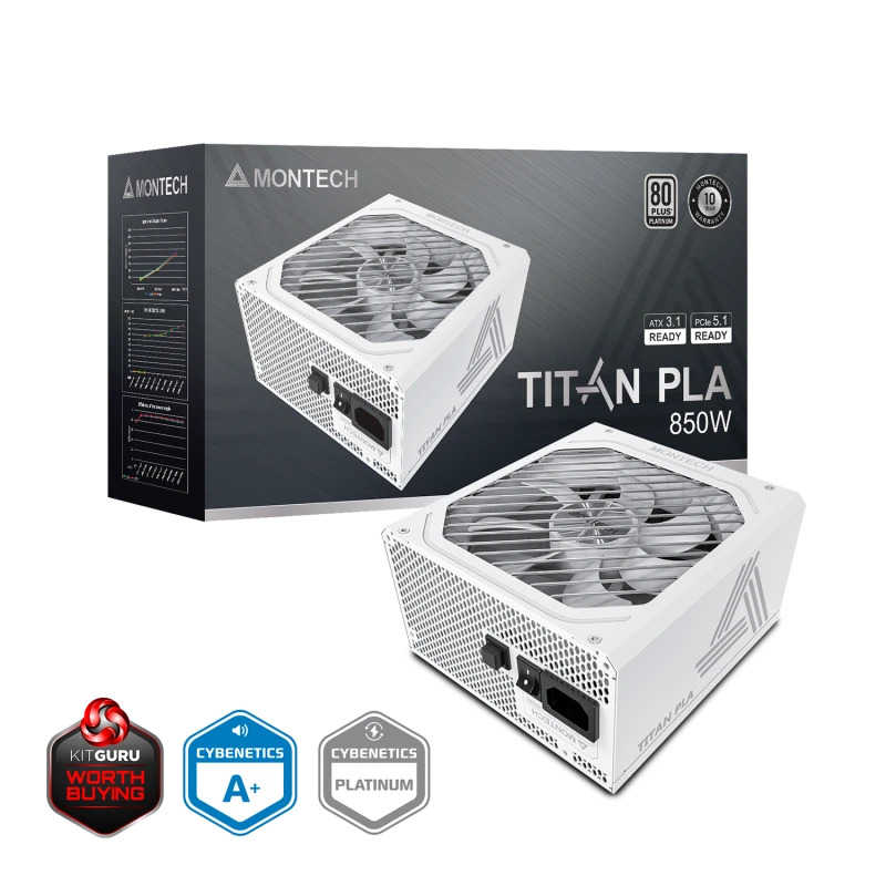 Picture of Picture of Fuente Montech Titan PLA 850W 80 Plus Platinum PCIE5 (Cybenetics Platinum)