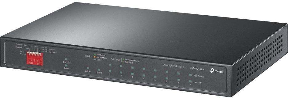 TP-Link - Switch TP-Link TL-SG1210PP 10 Portas Gigabit c/ 6 Portas PoE+ 2 Portas PoE++
