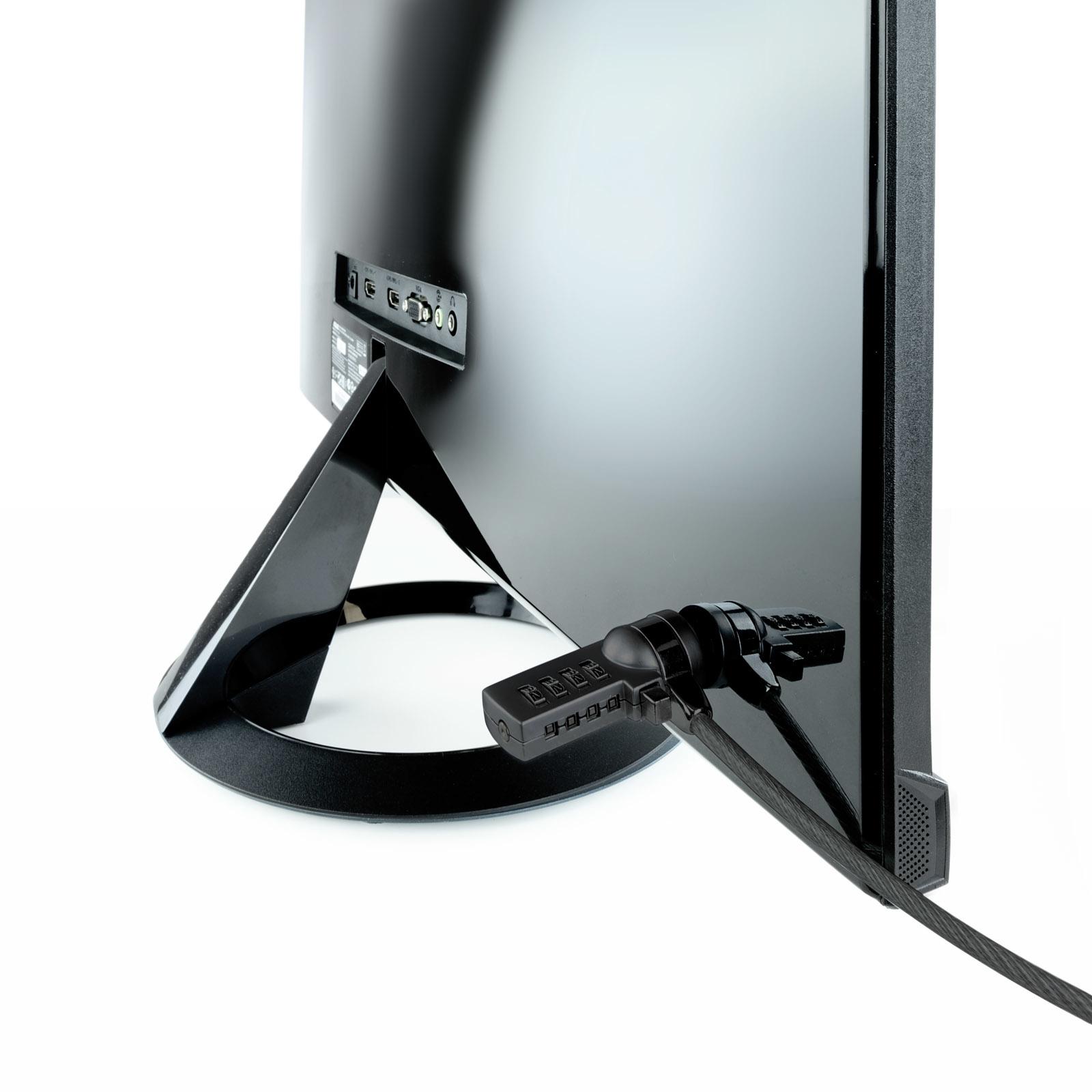 Tooq - Cable de Seguridad para Portátil con Combinación 1,5 M Gris Oscuro