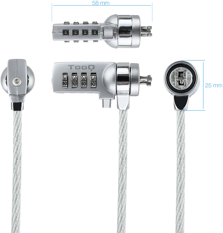 Picture of Picture of Candado Antirrobo Tooq con Combinación 1,50 metros