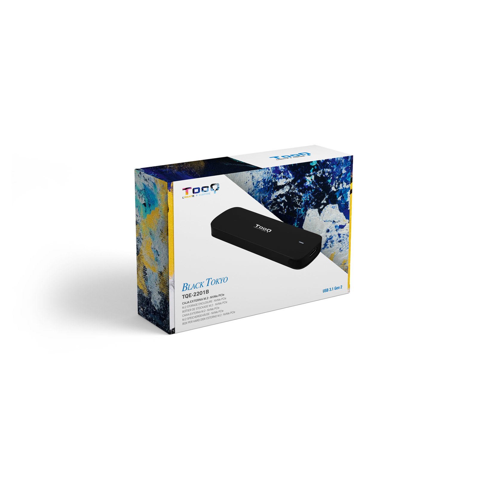 Tooq - Tooq Caja SSD M.2 NGFF/NVMe SSD USB 3.1 Gen 2 Aluminio Negro