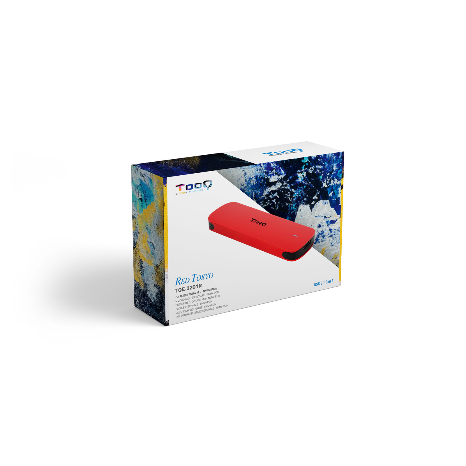 Tooq - Tooq Caja SSD M.2 NGFF/NVMe SSD USB 3.1 Gen 2 Aluminio Rojo
