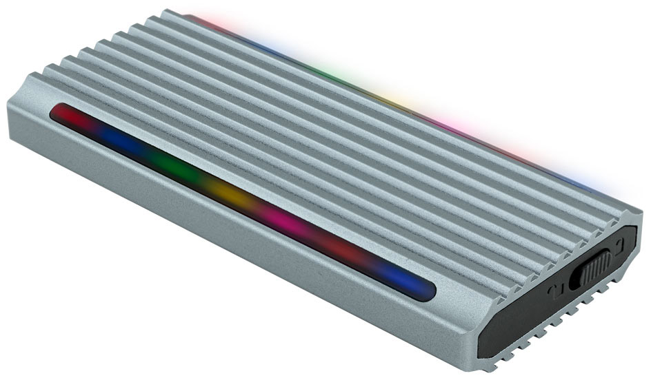 Picture of Picture of Caja Externa SSD Tooq M.2 NGFF/NVMe SSD - USB 3.1 Gen 2 USB-A RGB