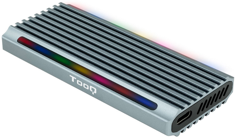 Picture of Picture of Caja Externa SSD Tooq M.2 NGFF/NVMe SSD - USB 3.1 Gen 2 USB-A RGB