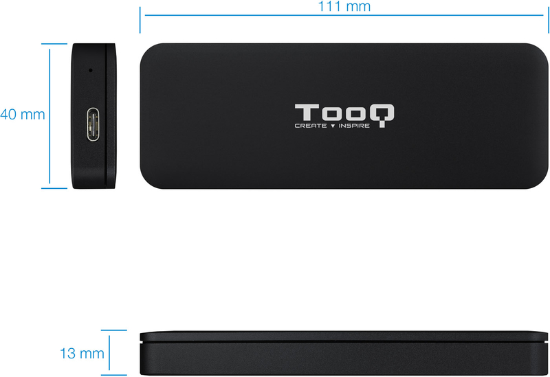 Tooq - Caja Externa SSD Tooq M.2 NVME - USB 3.1 Gen 2 Negro