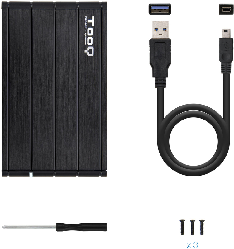 Picture of Picture of Caja Externa HDD Tooq 2.5" SATA (9,5mm) - USB 3.1 Gen 1 Negro