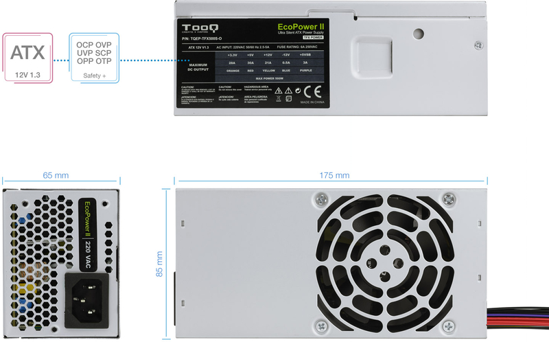 Tooq - Fuente Alimentación Tooq TQEP-TFX500S-O TFX 500W