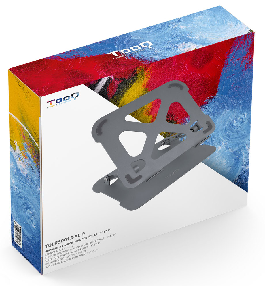 Tooq - Soporte Elevatório Tooq para Portátiles Ergonómico Ajustable Gris