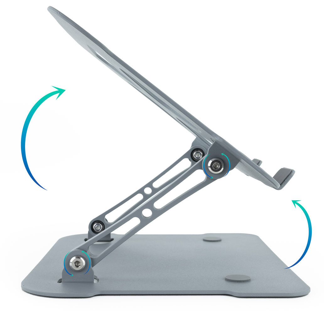 Tooq - Soporte Elevatório Tooq para Portátiles Ergonómico Ajustable Gris