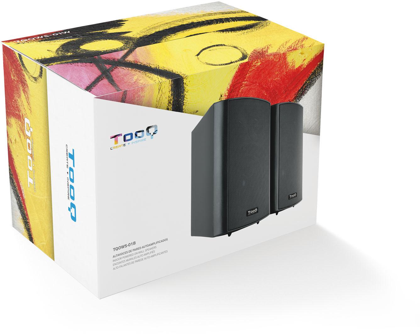 Tooq - Altavoces de pared autoamplificados Tooq RMS 2 x 30W Negro