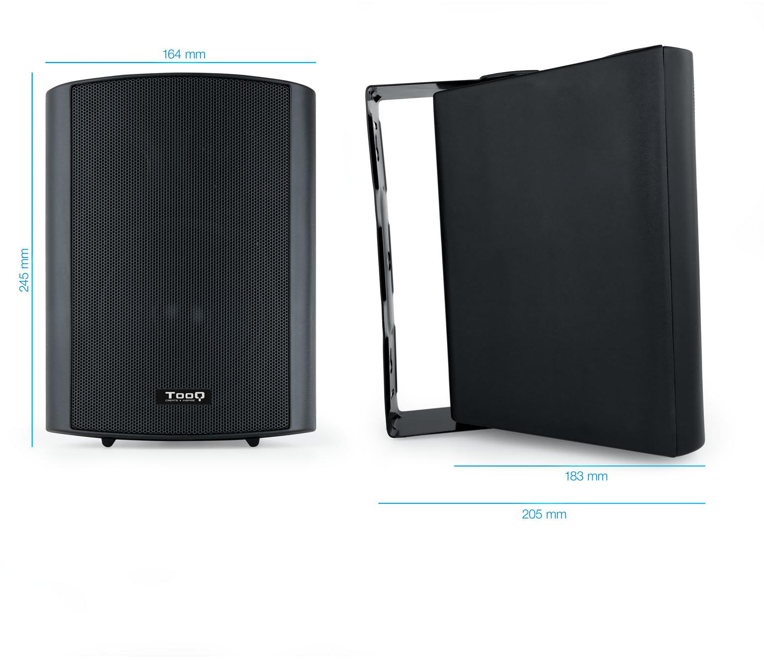 Tooq - Altavoces de pared autoamplificados Tooq RMS 2 x 30W Negro