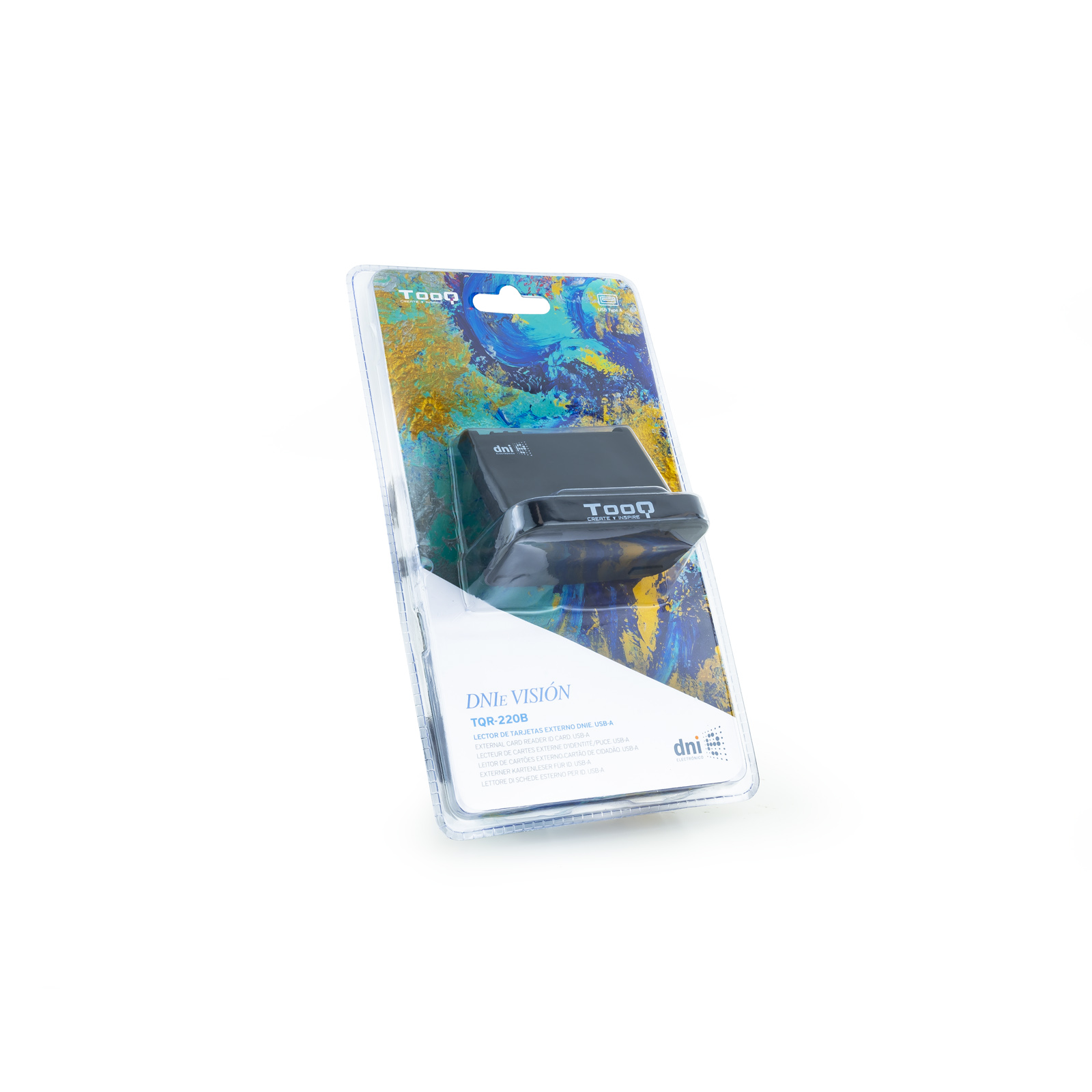 Tooq - Lector de Tarjetas Tooq - DNI 4.0 y Tarjeta Inteligentes USB 2.0 Negro