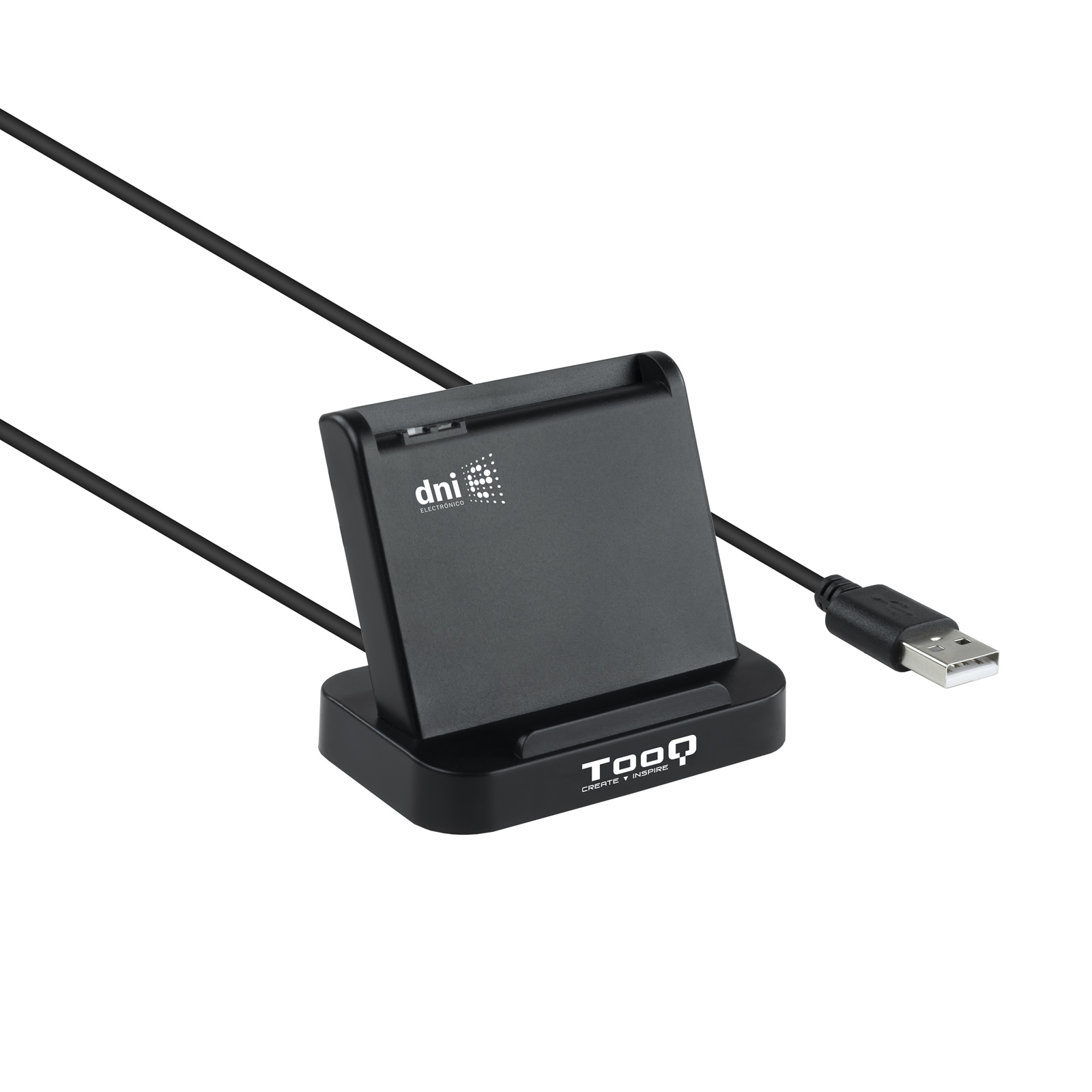 Tooq - Lector de Tarjetas Tooq - DNI 4.0 y Tarjeta Inteligentes USB 2.0 Negro