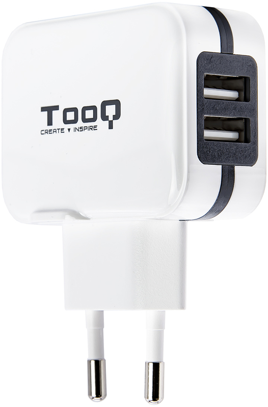 Picture of Picture of Cargador Tooq 2x USB 5V 3.4A com Controlo AI - Blanco