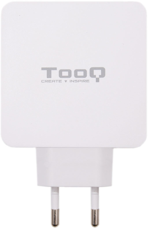 Picture of Picture of Cargador Tooq Duplo USB-C PD + USB-A QC 3.0 48W Blanco
