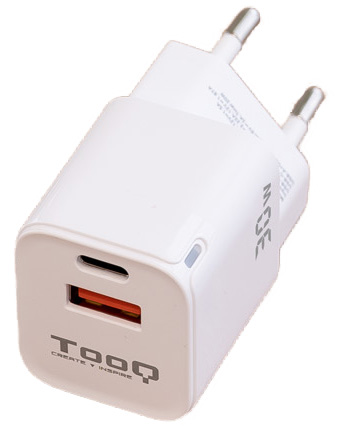 Picture of Picture of Cargador GaN Tooq USB-C/PD 30W + USB-A/QC 30W