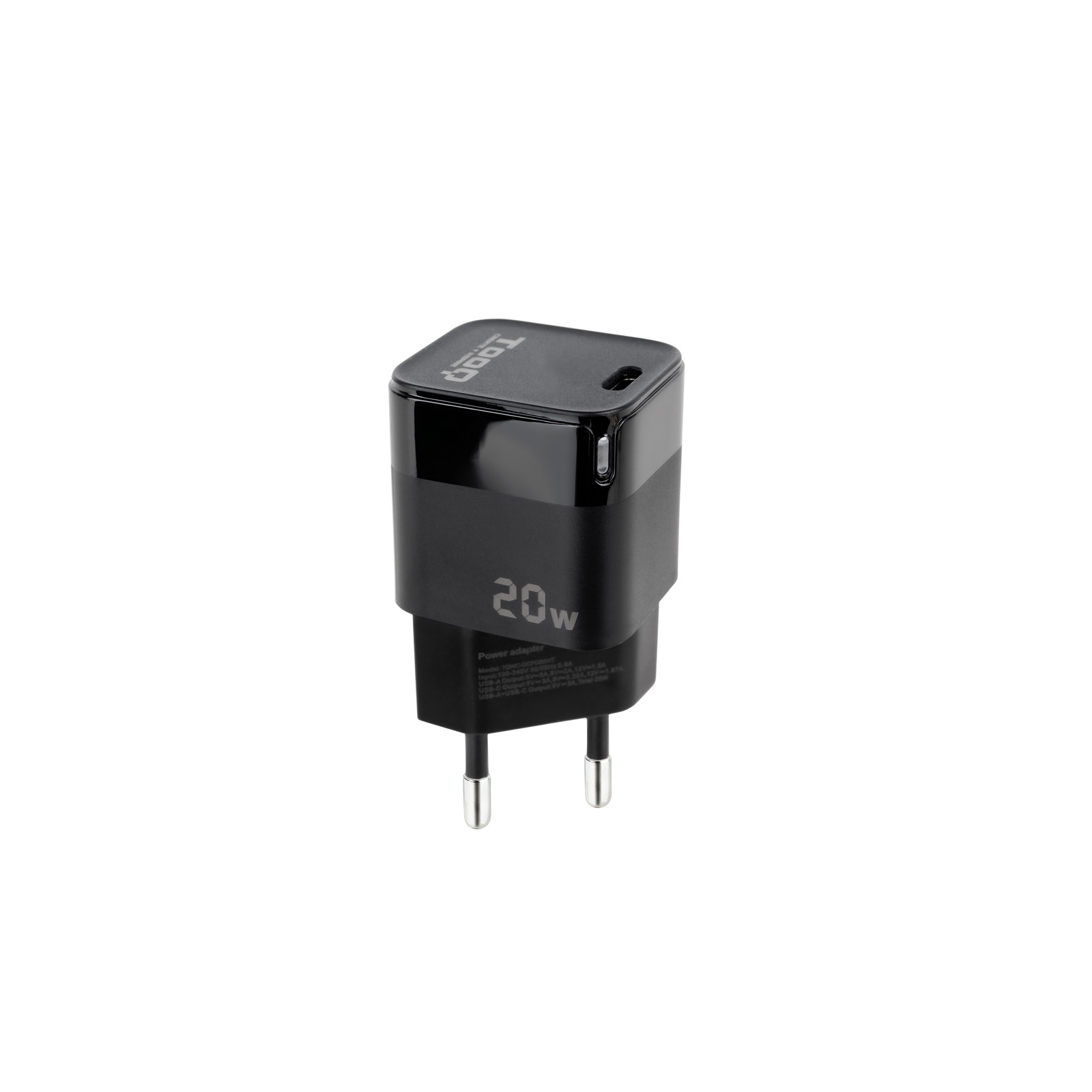 Picture of Picture of Cargador Tooq USB-C PD 20W Negro