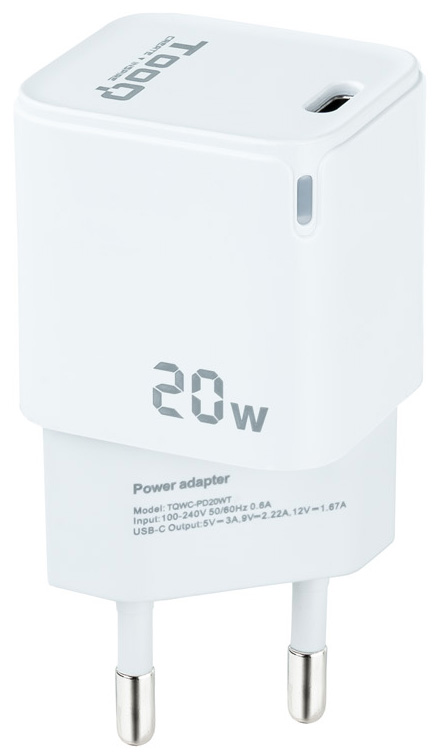 Picture of Picture of Cargador Tooq USB-C PD 20W Blanco