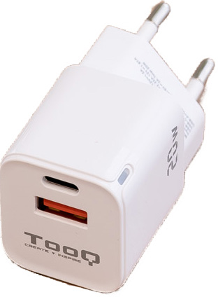 Picture of Picture of Cargador Tooq USB-C/PD 20W + USB-A/QC 20W