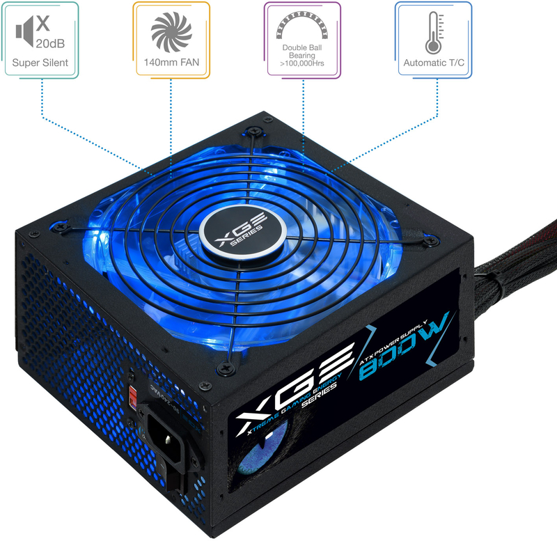 Picture of Picture of Fuente Alimentación Tooq Xtreme Gaming Energy II 800W 80+ Bronze c/LED