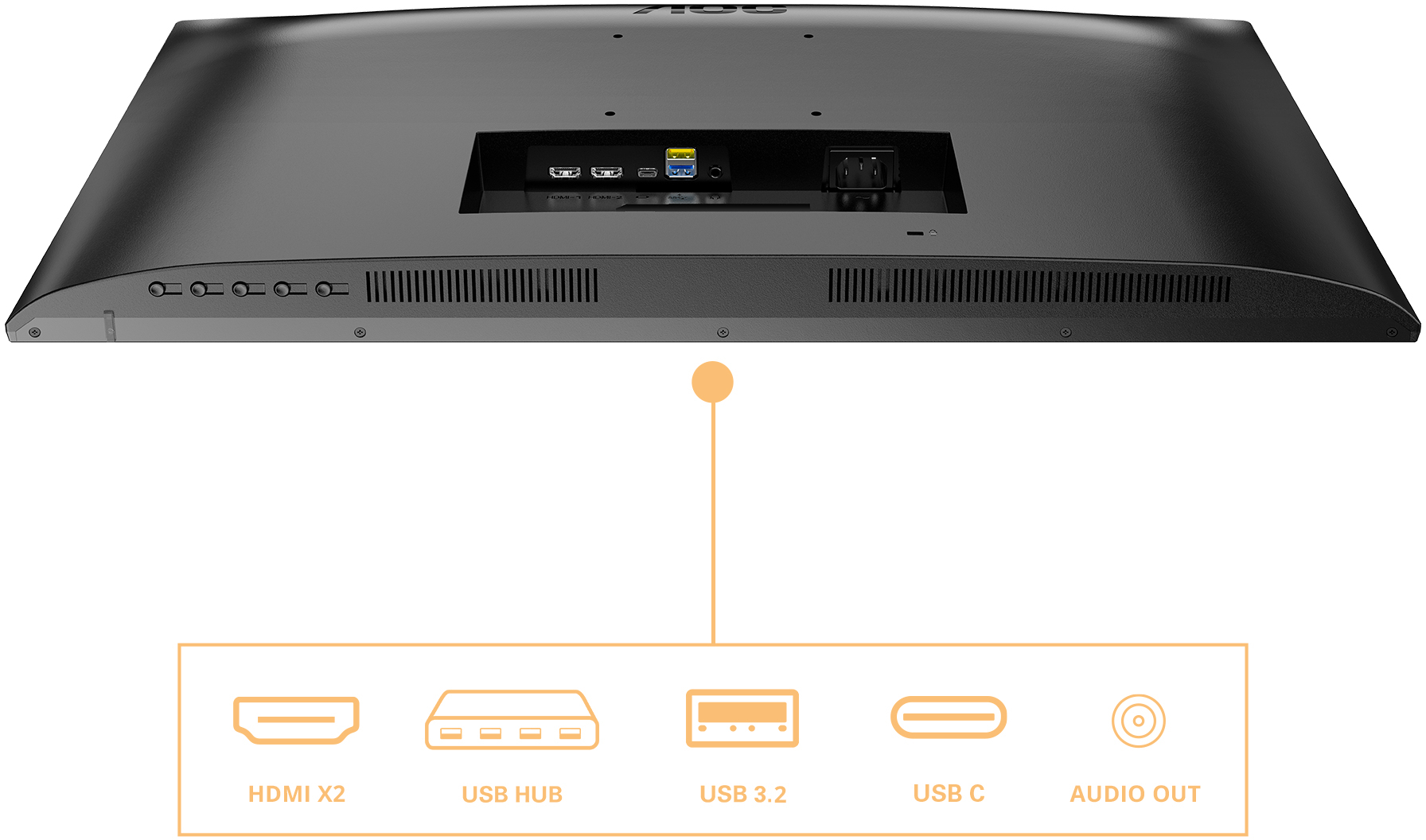 AOC - Monitor AOC 27" U27B3CF IPS 4K 60Hz USB-C (PD65W) Ajuste de altura