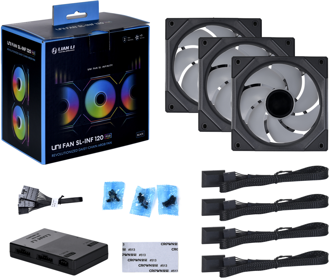Lian Li - Ventilador Lian Li UNI FAN SL120 Infinity RGB PWM Negro 120mm (Pack 3)