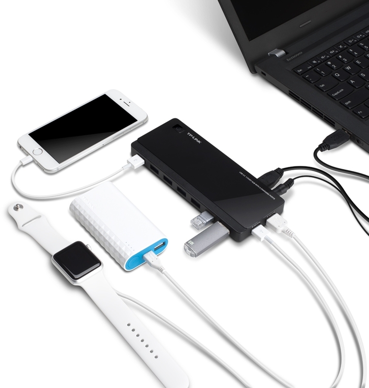 TP-Link - Hub USB TP-Link 7 Portas USB 3.0 - 2x 2.4A Smart Charging