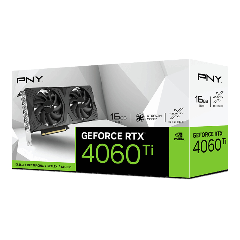 PNY - Tarjeta Gráfica PNY GeForce® RTX 4060 Ti VERTO OC Dual Fan 16GB GDDR6 DLSS3
