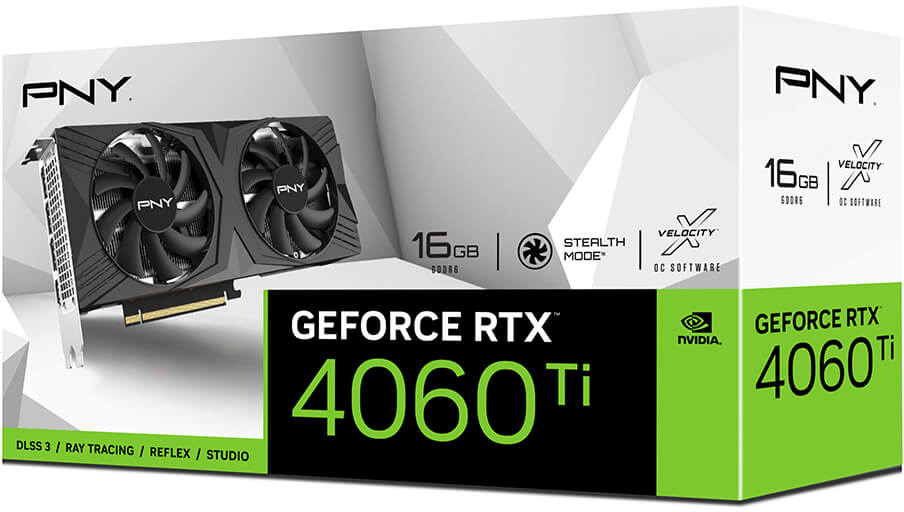 Picture of Picture of Tarjeta Gráfica PNY GeForce® RTX 4060 Ti XLR8 VERTO Dual Fan 16GB GDDR6 DLSS3