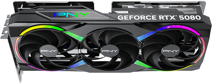 PNY - Tarjeta Gráfica PNY GeForce® RTX 5080 Gaming RGB Triple Fan OC 16GB GDDR7 DLSS3