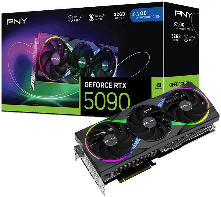 Picture of Picture of Tarjeta Gráfica PNY GeForce® RTX 5090 Gaming RGB Triple Fan OC 32GB GDDR7 DLSS4