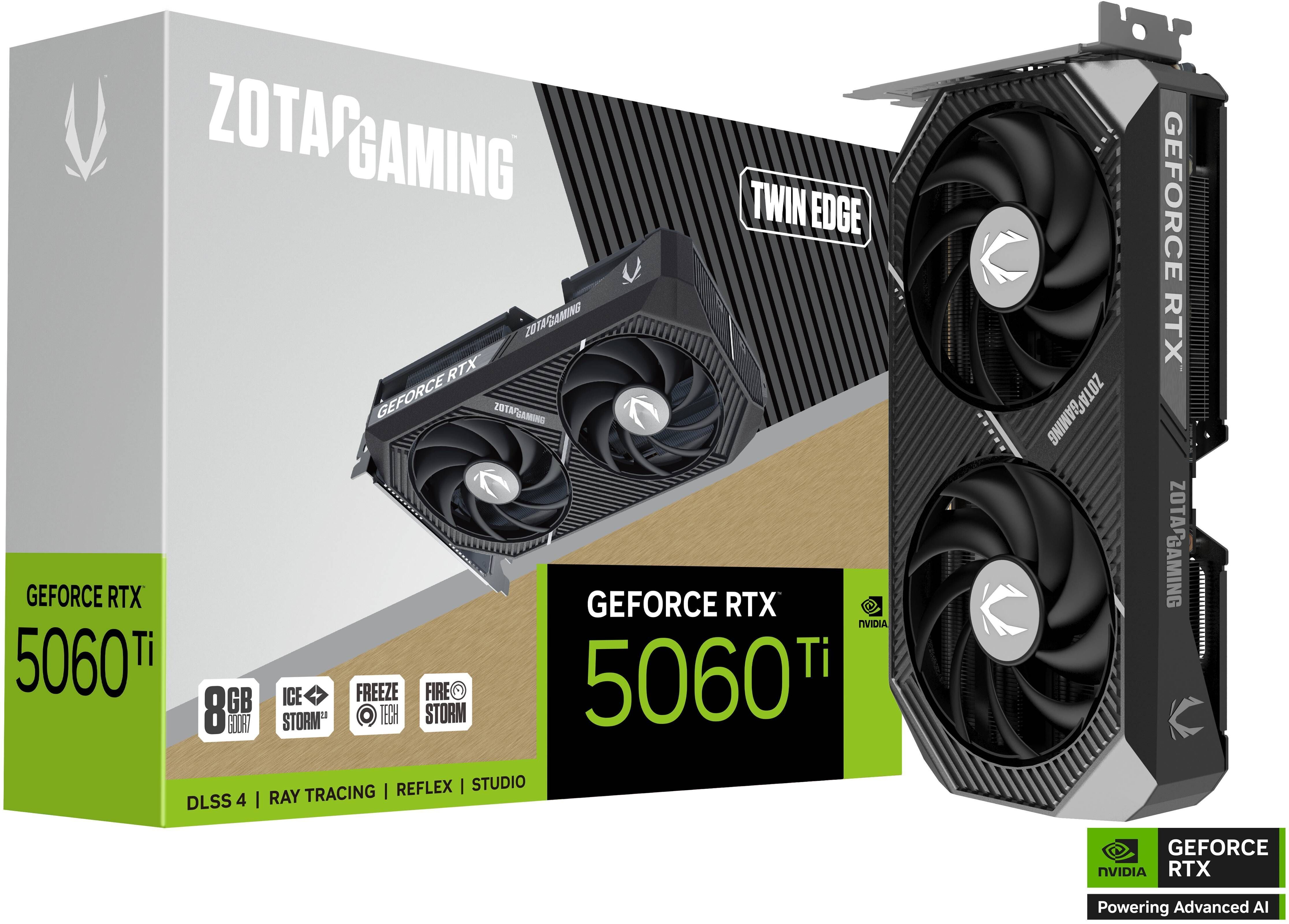 Zotac - Tarjeta Gráfica ZOTAC GeForce® RTX 5060 Ti Twin Edge 8GB GDDR7 DLSS4