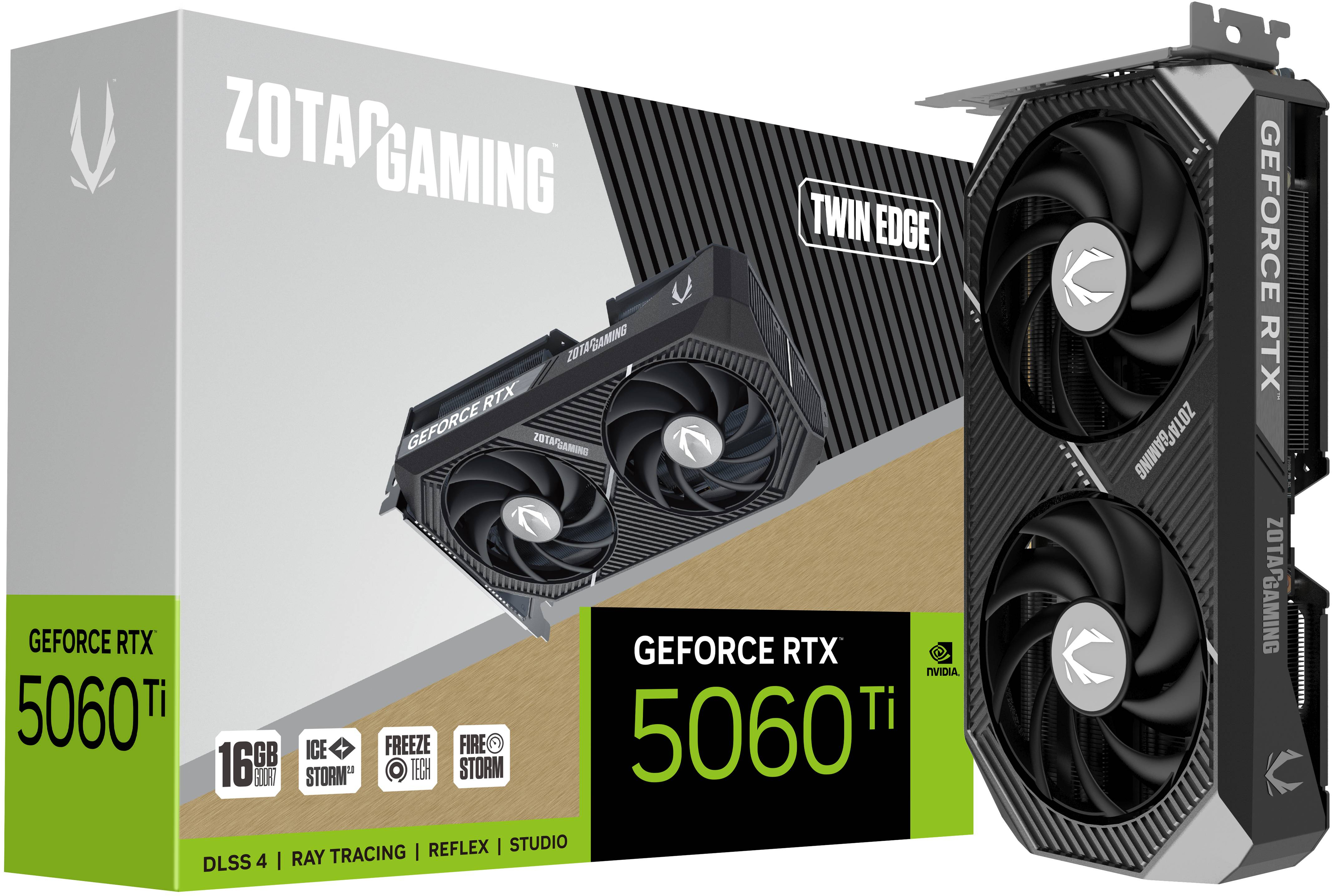 Zotac - Tarjeta Gráfica ZOTAC GeForce® RTX 5060 Ti Twin Edge 16GB GDDR7 DLSS4