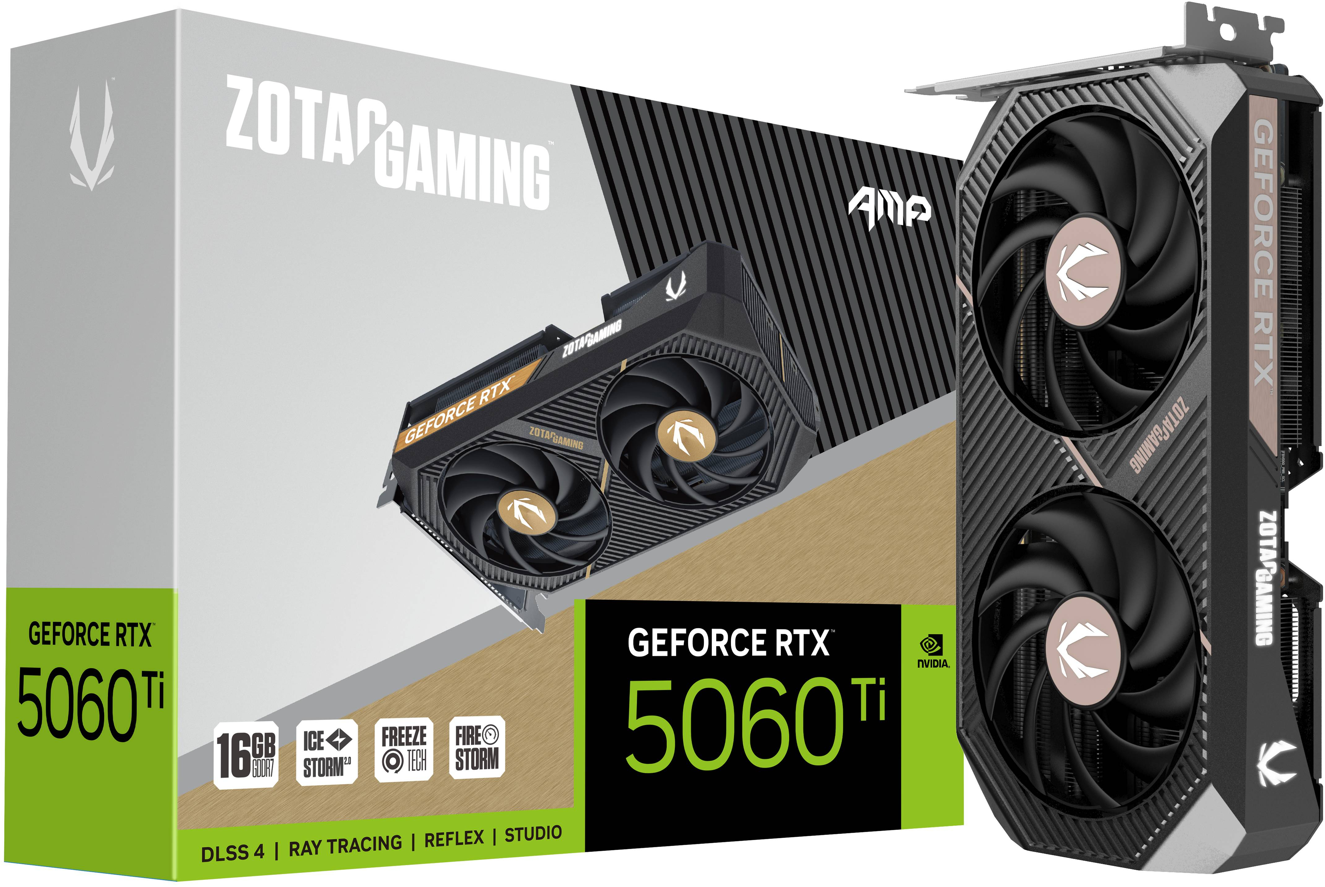 Zotac - Tarjeta Gráfica ZOTAC GeForce® RTX 5060 Ti Amp 16GB GDDR7 DLSS4