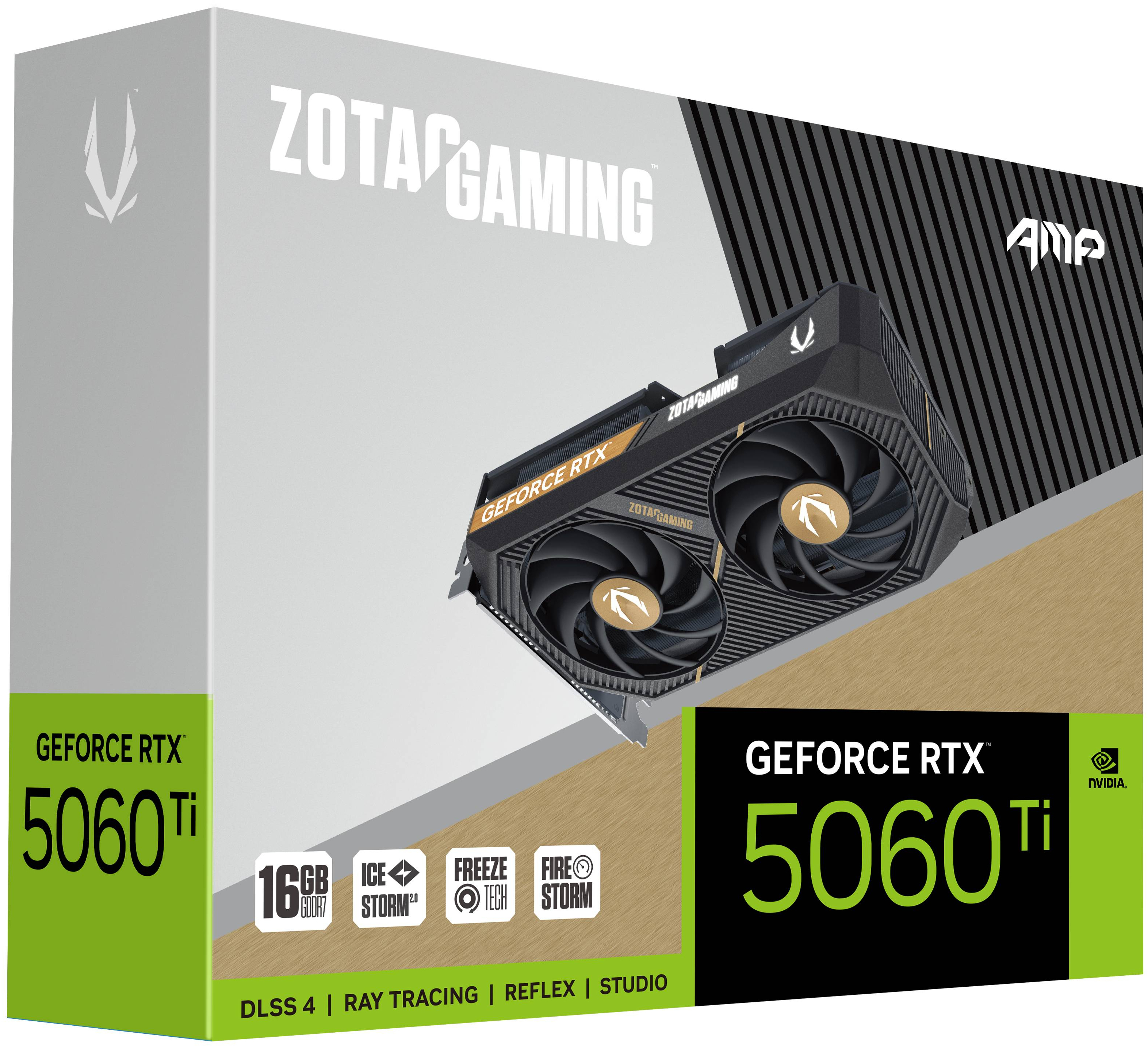 Zotac - Tarjeta Gráfica ZOTAC GeForce® RTX 5060 Ti Amp 16GB GDDR7 DLSS4