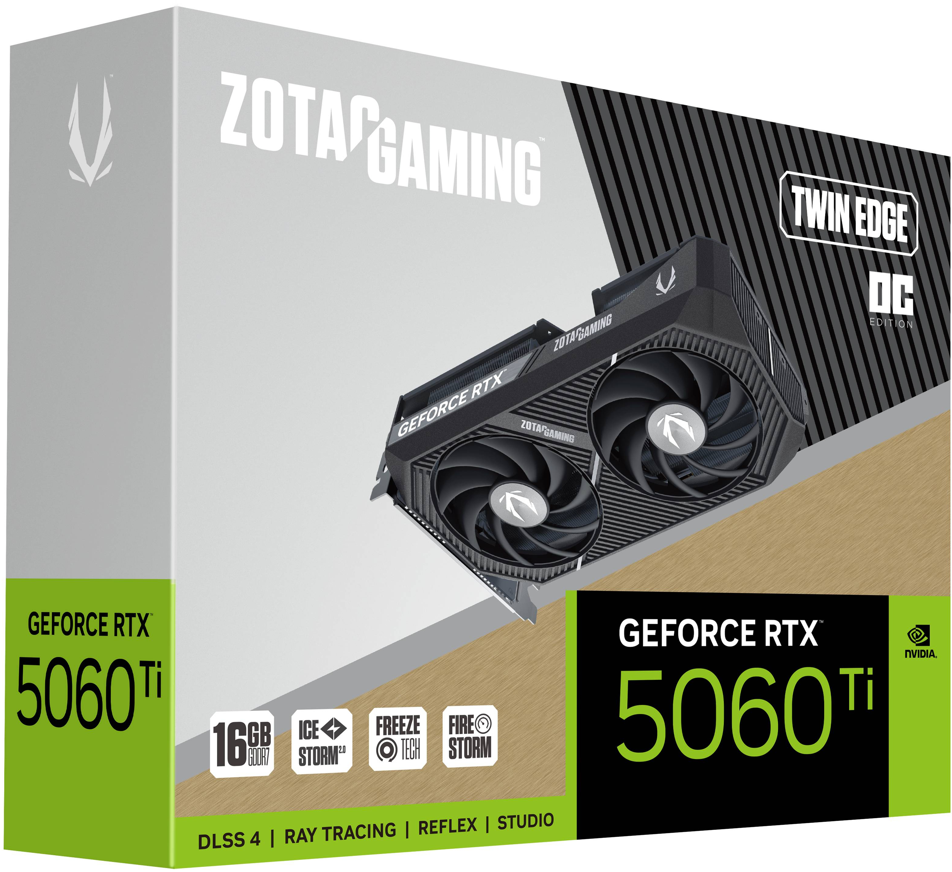 Zotac - Tarjeta Gráfica ZOTAC GeForce® RTX 5060 Ti Twin Edge OC 16GB GDDR7 DLSS4