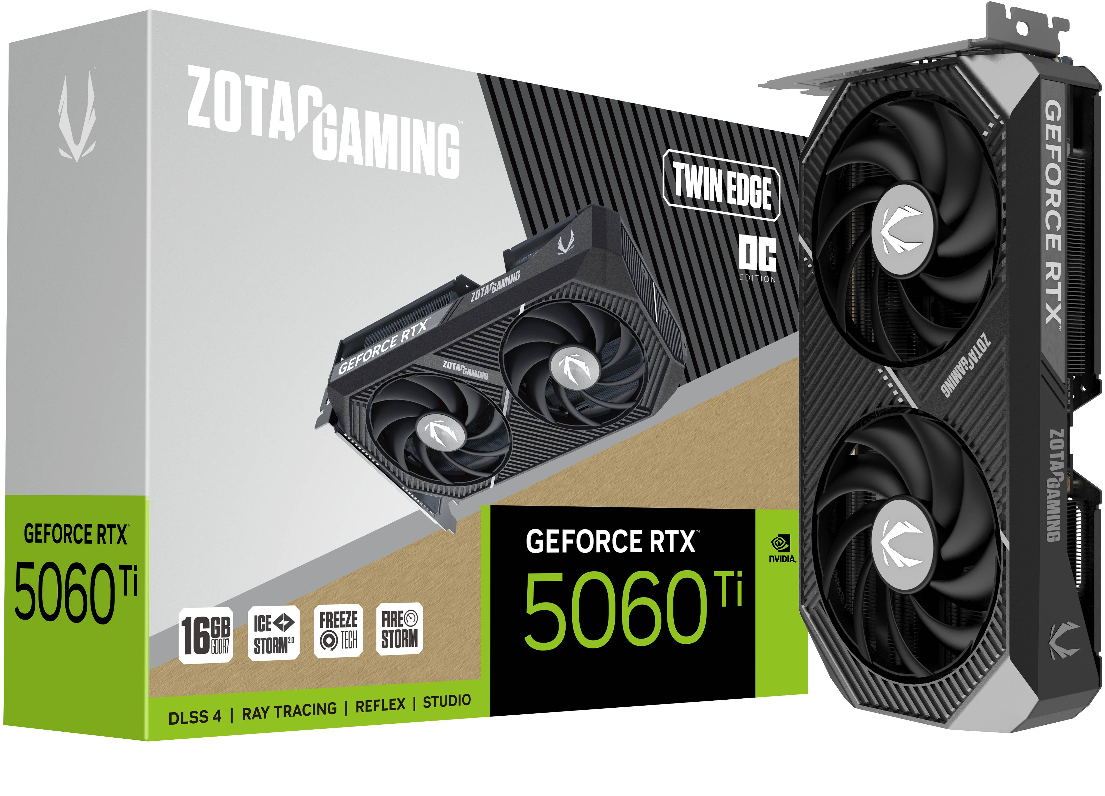 Zotac - Tarjeta Gráfica ZOTAC GeForce® RTX 5060 Ti Twin Edge OC 16GB GDDR7 DLSS4