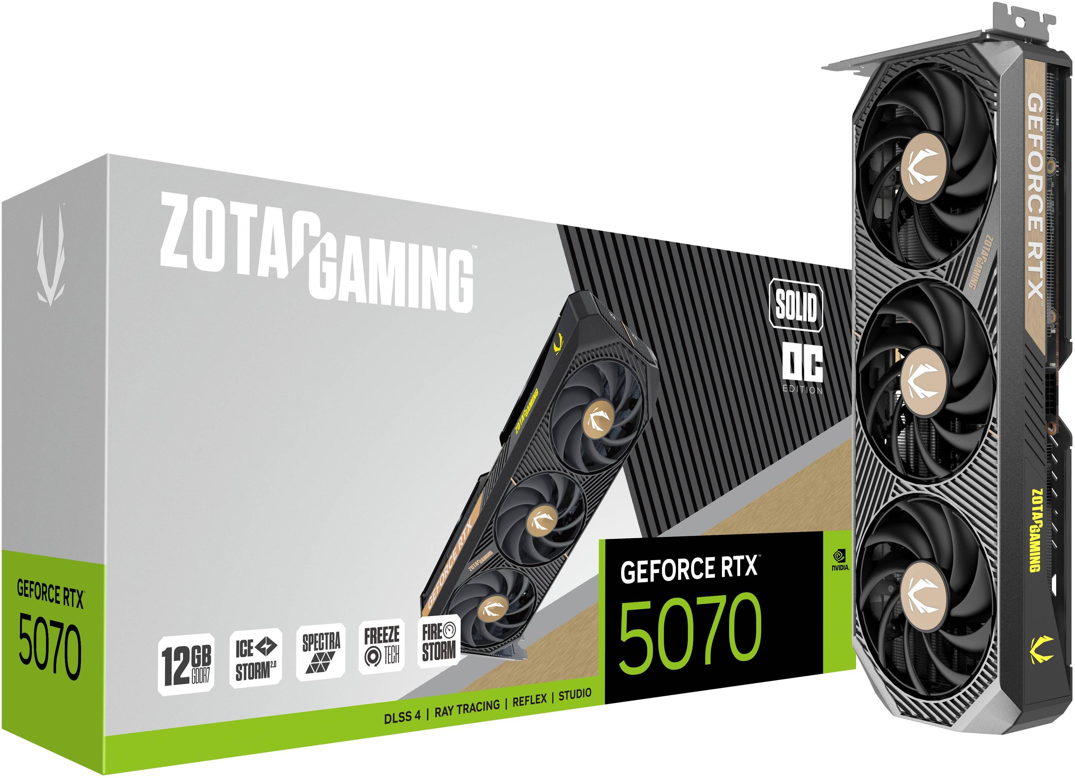 Zotac - Tarjeta Gráfica ZOTAC GeForce® RTX 5070 Solid OC 12GB GDDR7 DLSS4
