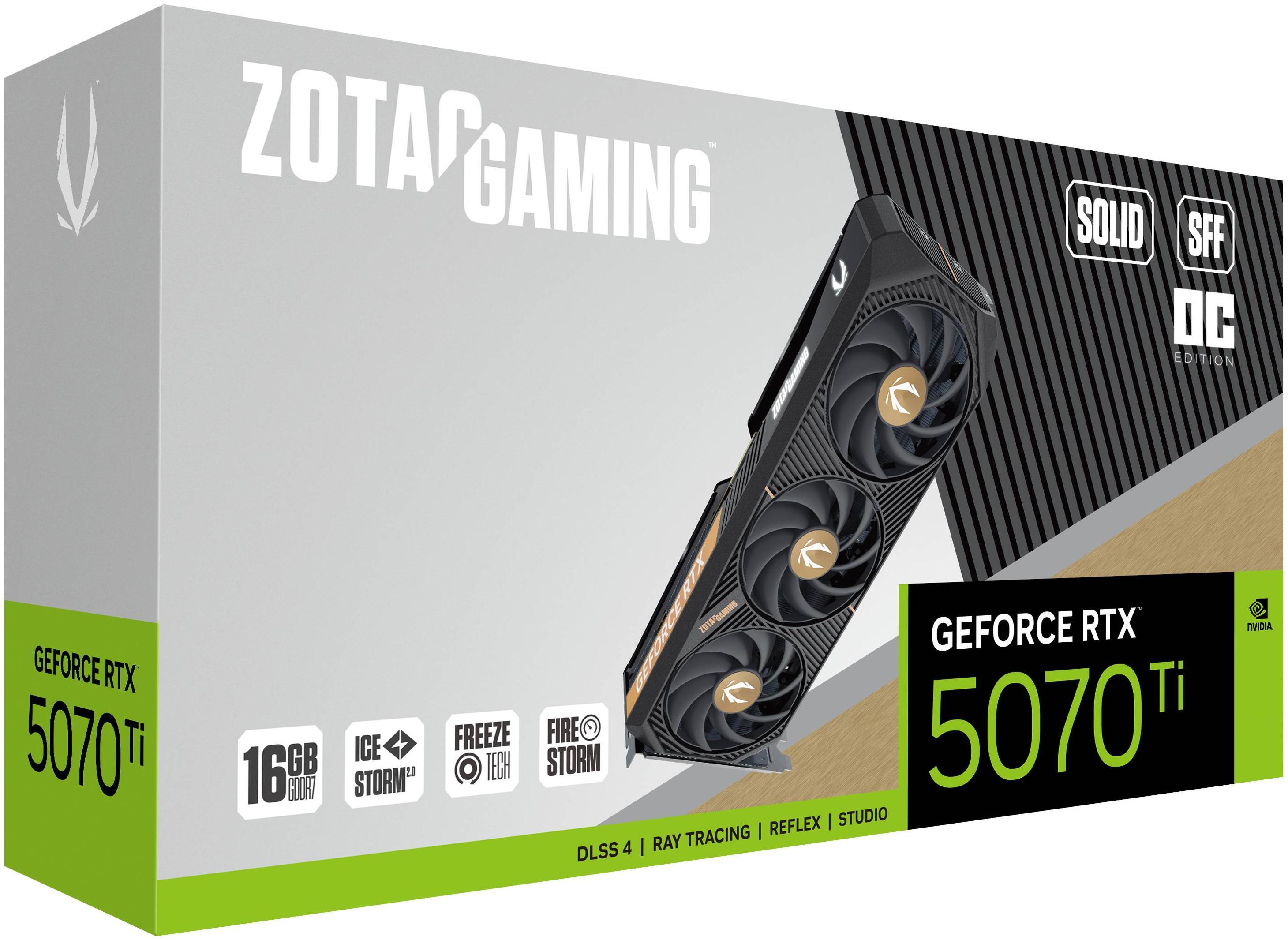 Zotac - Gráfica ZOTAC GeForce® RTX 5070 Ti Solid SFF OC 16GB GDDR7 DLSS4