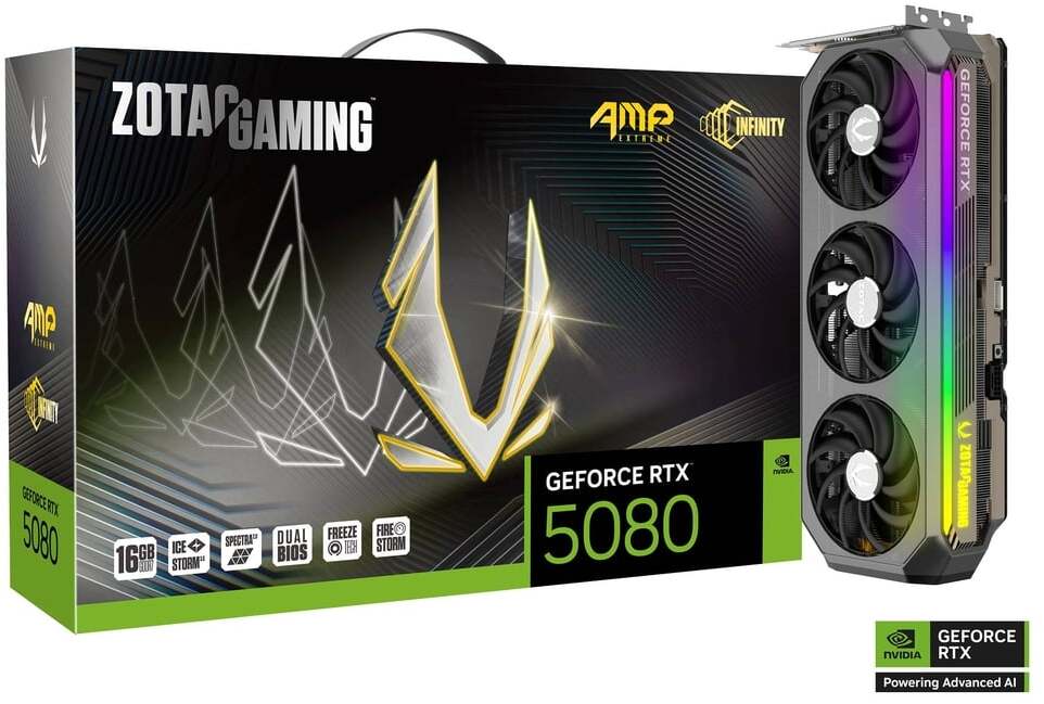 Picture of Picture of Tarjeta Gráfica ZOTAC GeForce® RTX 5080 AMP Extreme INFINITY 16GB GDDR7 DLSS4