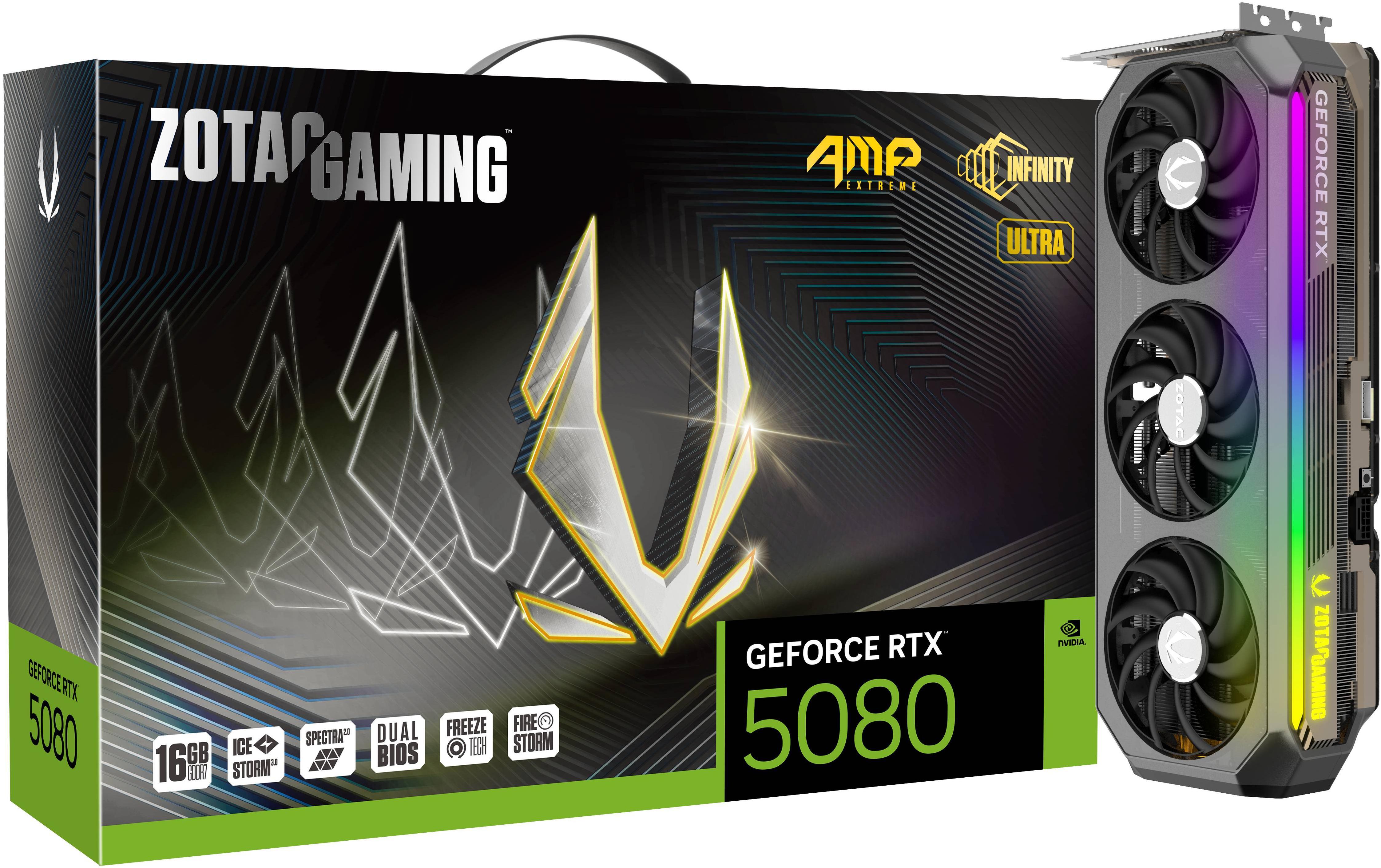Zotac - Tarjeta Gráfica ZOTAC GeForce® RTX 5080 AMP Extreme Infinity Ultra 16GB GDDR7 DLSS4