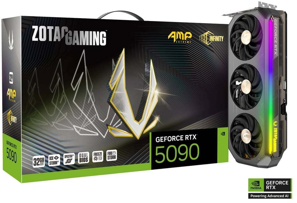Picture of Picture of Tarjeta Gráfica ZOTAC GeForce® RTX 5090 AMP Extreme INFINITY 32GB GDDR7 DLSS4 DLSS4