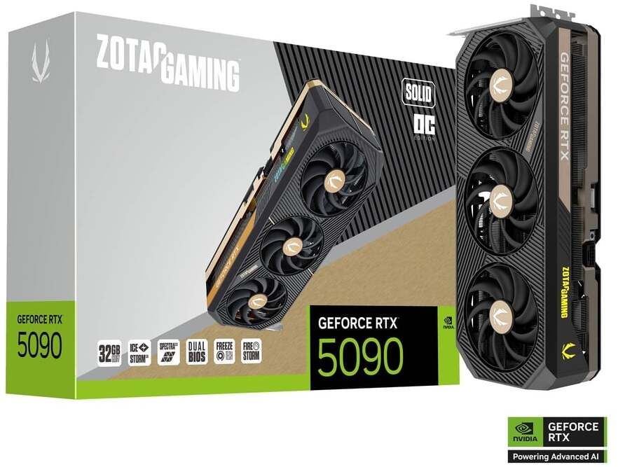 Picture of Picture of Tarjeta Gráfica ZOTAC GeForce® RTX 5090 Solid OC 32GB GDDR7 DLSS4