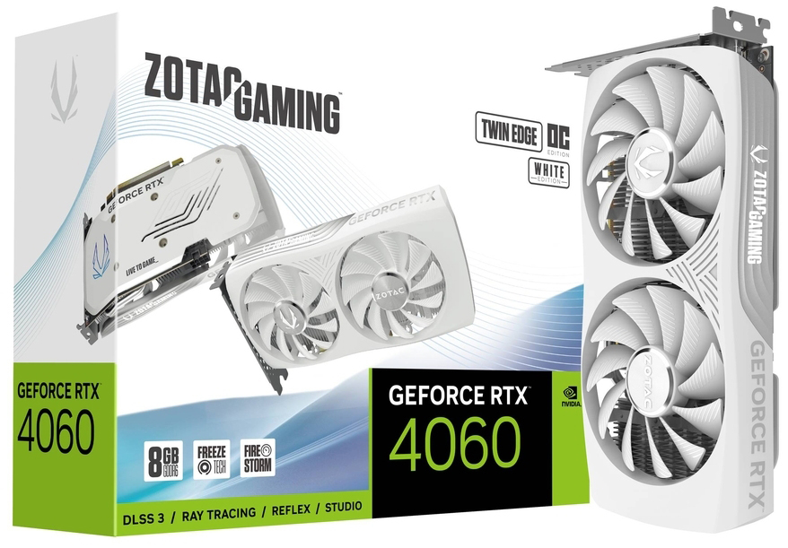 Picture of Picture of Tarjeta Gráfica ZOTAC GeForce® RTX 4060 Twin Edge White Edition 8GD6 DLSS3