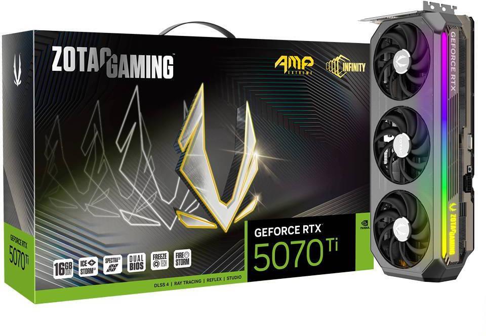 Zotac - Tarjeta Gráfica ZOTAC GeForce® RTX 5070 Ti AMP Extreme INFINITY 16GB GDDR7 DLSS4