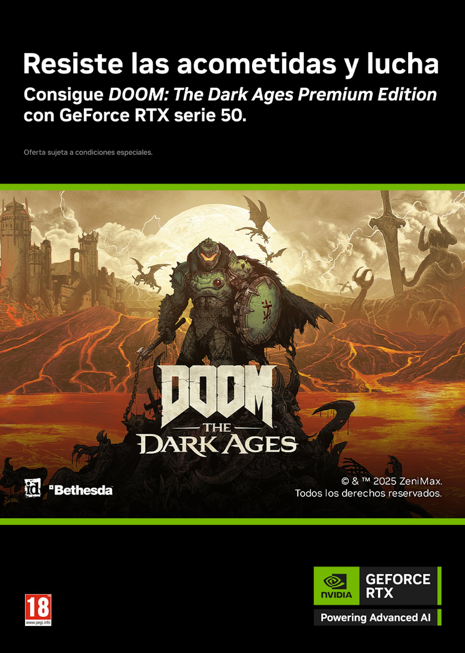 Consigue DOOM: The Dark Ages Premium Edition con GeForce RTX serie 50.