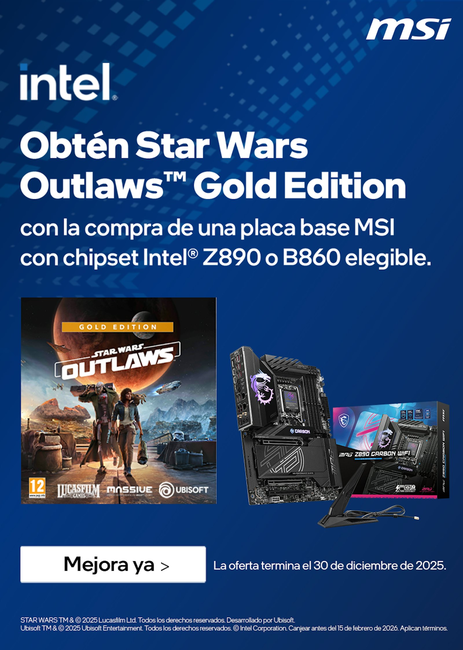 Picture of Compra una placa base MSI seleccionada y llévate un juego gratis.